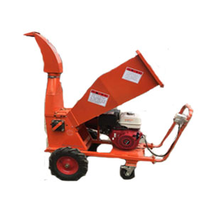 Small diesel engine mobile wood chipper